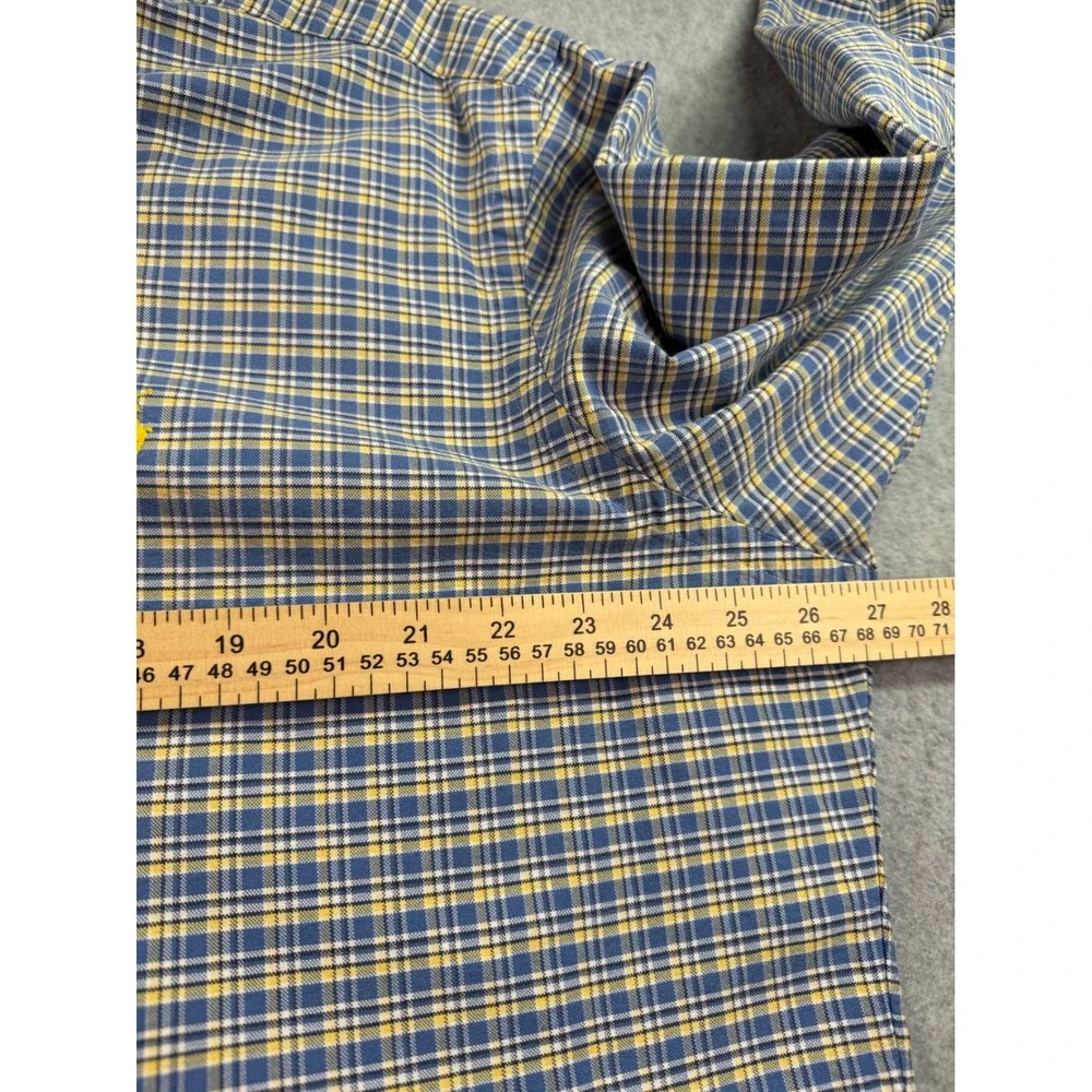 Polo Ralph Lauren Mens XL Classic Fit Plaid Button Down Shirt Blue Yellow Cotton